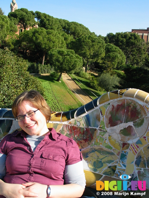 21108 Jenni on Ceramic Bench Parc Guell